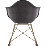 NyeKoncept Mid Century Rocker Chair | Charcoal Gray/Brass 332008RO2