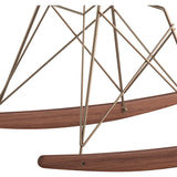 NyeKoncept Mid Century Rocker Chair | Charcoal Gray/Brass 332008RO2