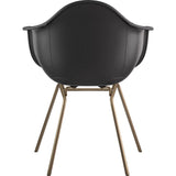 NyeKoncept Mid Century Classroom Arm Chair | Milano Black/Brass 332009CL2