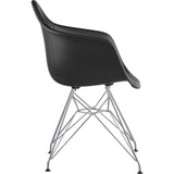 NyeKoncept Mid Century Eiffel Arm Chair | Milano Black/Nickel 332009EM1