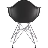 NyeKoncept Mid Century Eiffel Arm Chair | Milano Black/Nickel 332009EM1