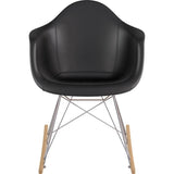 NyeKoncept Mid Century Rocker Chair | Milano Black/Nickel 332009RO1