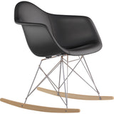 NyeKoncept Mid Century Rocker Chair | Milano Black/Nickel 332009RO1