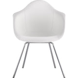 NyeKoncept Mid Century Classroom Arm Chair | Milano White/Nickel 332010CL1