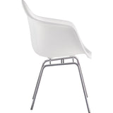 NyeKoncept Mid Century Classroom Arm Chair | Milano White/Nickel 332010CL1