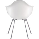 NyeKoncept Mid Century Classroom Arm Chair | Milano White/Nickel 332010CL1