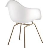 NyeKoncept Mid Century Classroom Arm Chair | Milano White/Brass 332010CL2