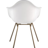 NyeKoncept Mid Century Classroom Arm Chair | Milano White/Brass 332010CL2
