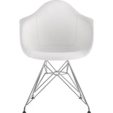 NyeKoncept Mid Century Eiffel Arm Chair | Milano White/Nickel 332010EM1