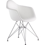 NyeKoncept Mid Century Eiffel Arm Chair | Milano White/Nickel 332010EM1