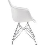 NyeKoncept Mid Century Eiffel Arm Chair | Milano White/Nickel 332010EM1
