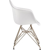 NyeKoncept Mid Century Eiffel Arm Chair | Milano White/Brass 332010EM2