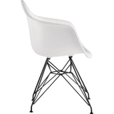 NyeKoncept Mid Century Eiffel Arm Chair | Milano White/Gunmetal 332010EM3
