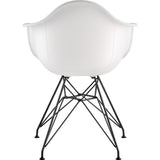NyeKoncept Mid Century Eiffel Arm Chair | Milano White/Gunmetal 332010EM3