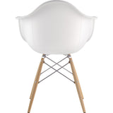 NyeKoncept Mid Century Dowel Arm Chair | Milano White/Nickel 332010EW1