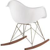 NyeKoncept Mid Century Rocker Chair | Milano White/Brass 332010RO2
