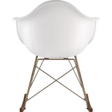 NyeKoncept Mid Century Rocker Chair | Milano White/Brass 332010RO2