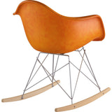 NyeKoncept Mid Century Rocker Chair | Burnt Orange/Nickel 332011RO1