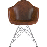 NyeKoncept Mid Century Eiffel Arm Chair | Weathered Whiskey/Nickel 332013EM1