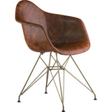 NyeKoncept Mid Century Eiffel Arm Chair | Weathered Whiskey/Brass 332013EM2