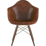 NyeKoncept Mid Century Dowel Arm Chair | Weathered Whiskey/Brass 332013EW2