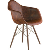 NyeKoncept Mid Century Dowel Arm Chair | Weathered Whiskey/Brass 332013EW2