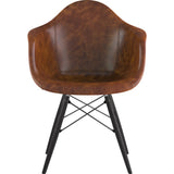 NyeKoncept Mid Century Dowel Arm Chair | Weathered Whiskey/Gunmetal 332013EW3
