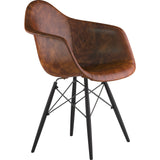NyeKoncept Mid Century Dowel Arm Chair | Weathered Whiskey/Gunmetal 332013EW3