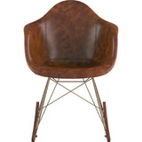 NyeKoncept Mid Century Rocker Chair | Weathered Whiskey/Brass 332013RO2