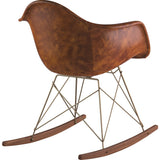 NyeKoncept Mid Century Rocker Chair | Weathered Whiskey/Brass 332013RO2