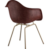 NyeKoncept Mid Century Classroom Arm Chair | Aged Cognac/Brass 332014CL2