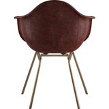 NyeKoncept Mid Century Classroom Arm Chair | Aged Cognac/Brass 332014CL2