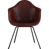 NyeKoncept Mid Century Classroom Arm Chair | Aged Cognac/Gunmetal 332014CL3