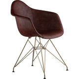 NyeKoncept Mid Century Eiffel Arm Chair | Aged Cognac/Brass 332014EM2