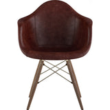 NyeKoncept Mid Century Dowel Arm Chair | Aged Cognac/Brass 332014EW2