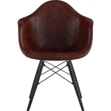 NyeKoncept Mid Century Dowel Arm Chair | Aged Cognac/Gunmetal 332014EW3
