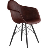 NyeKoncept Mid Century Dowel Arm Chair | Aged Cognac/Gunmetal 332014EW3