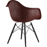 NyeKoncept Mid Century Dowel Arm Chair | Aged Cognac/Gunmetal 332014EW3