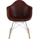 NyeKoncept Mid Century Rocker Chair | Aged Cognac/Nickel 332014RO1