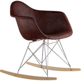 NyeKoncept Mid Century Rocker Chair | Aged Cognac/Nickel 332014RO1