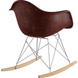 NyeKoncept Mid Century Rocker Chair | Aged Cognac/Nickel 332014RO1