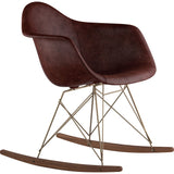 NyeKoncept Mid Century Rocker Chair | Aged Cognac/Brass 332014RO2