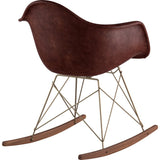 NyeKoncept Mid Century Rocker Chair | Aged Cognac/Brass 332014RO2