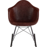 NyeKoncept Mid Century Rocker Chair | Aged Cognac/Gunmetal 332014RO3