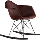 NyeKoncept Mid Century Rocker Chair | Aged Cognac/Gunmetal 332014RO3