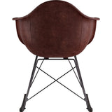 NyeKoncept Mid Century Rocker Chair | Aged Cognac/Gunmetal 332014RO3