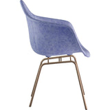 NyeKoncept Mid Century Classroom Arm Chair | Weathered Blue/Brass 332015CL2