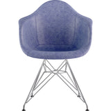 NyeKoncept Mid Century Eiffel Arm Chair | Weathered Blue/Nickel 332015EM1