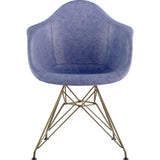 NyeKoncept Mid Century Eiffel Arm Chair | Weathered Blue/Brass 332015EM2