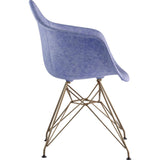 NyeKoncept Mid Century Eiffel Arm Chair | Weathered Blue/Brass 332015EM2